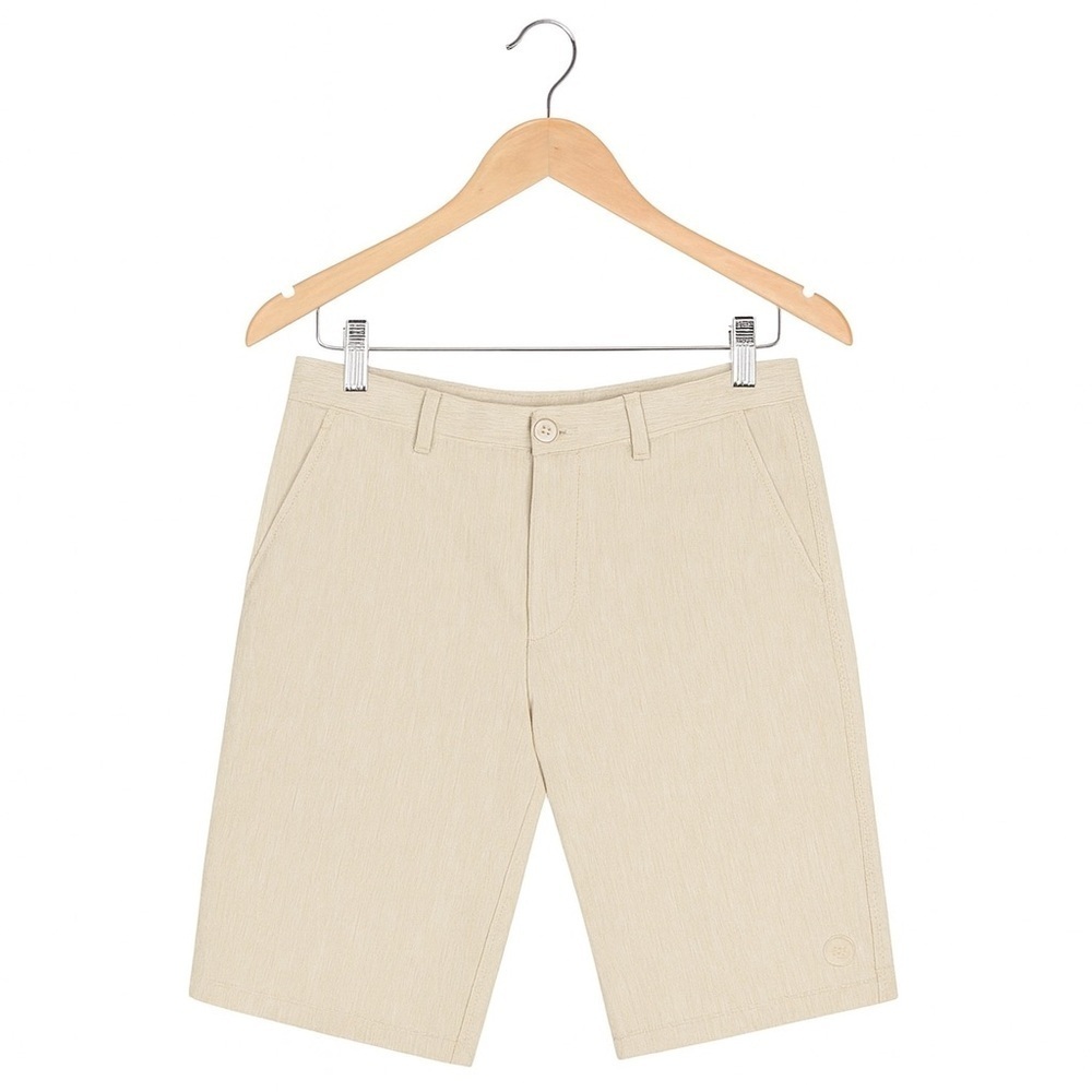 Hang Ten Men's Size 34 Polyester Blend Khaki Classic Flat Front Shorts.